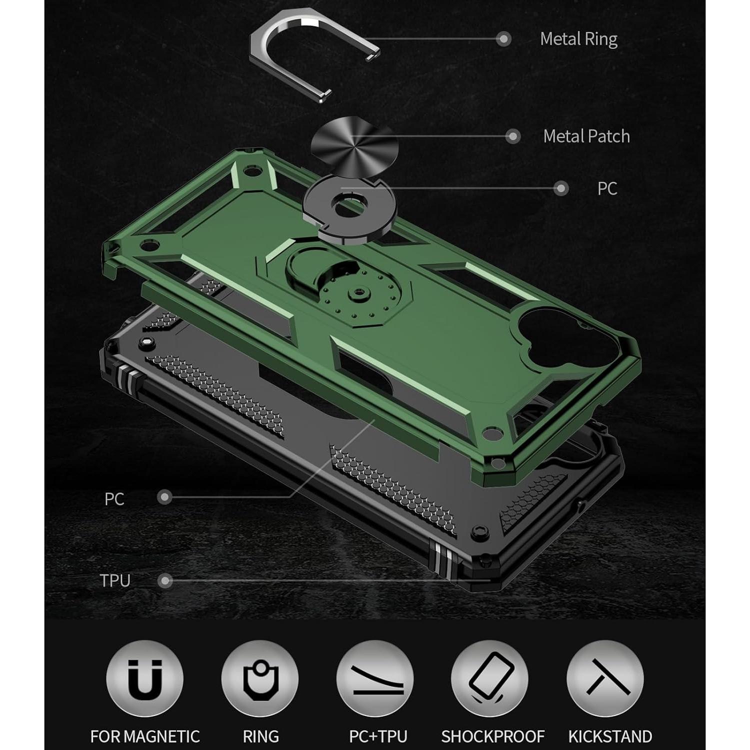 Funda Militar para Samsung Galaxy A05 con Soporte - Verde