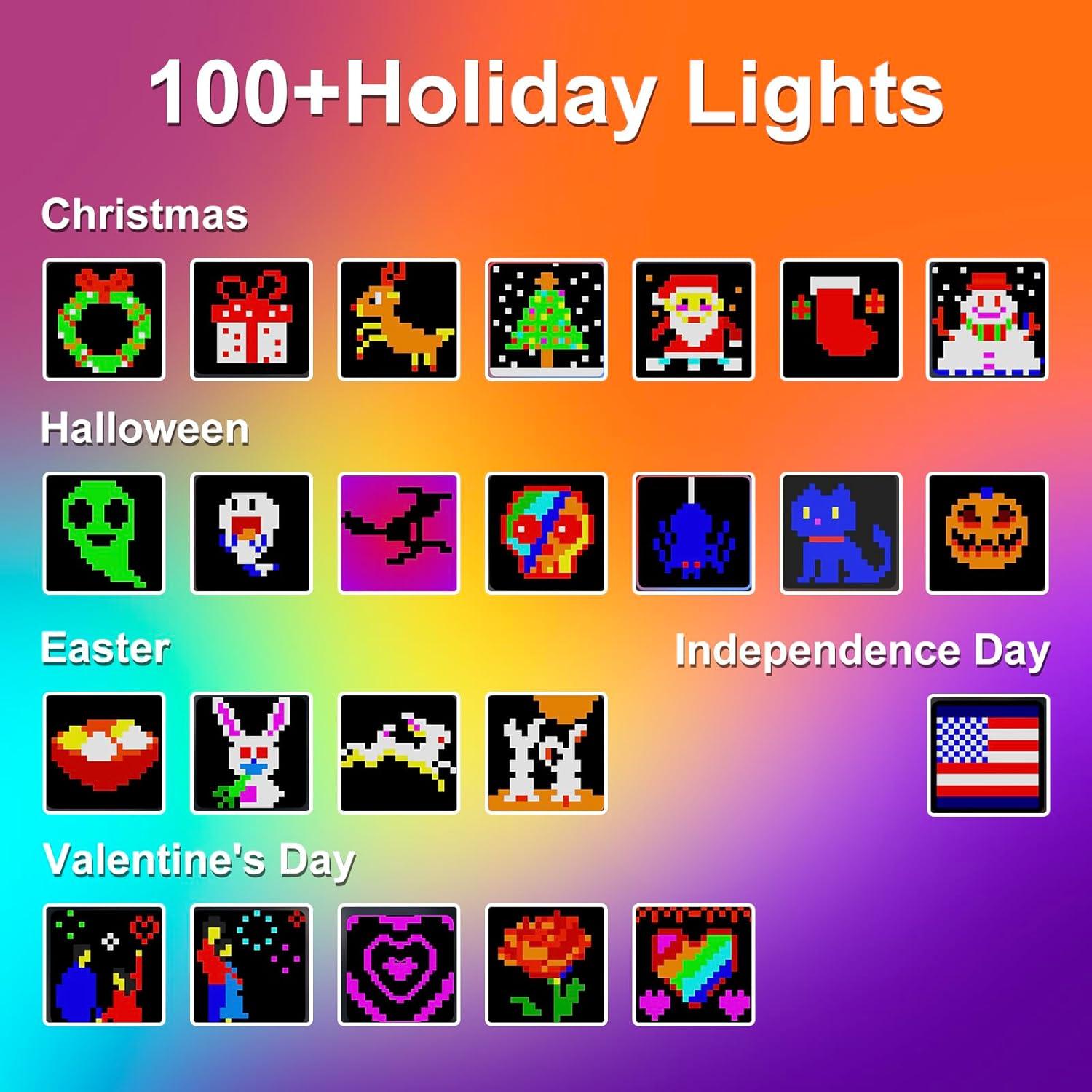 Luces de Cuerda LED Inteligentes 400LED RGB 1x1m Control APP