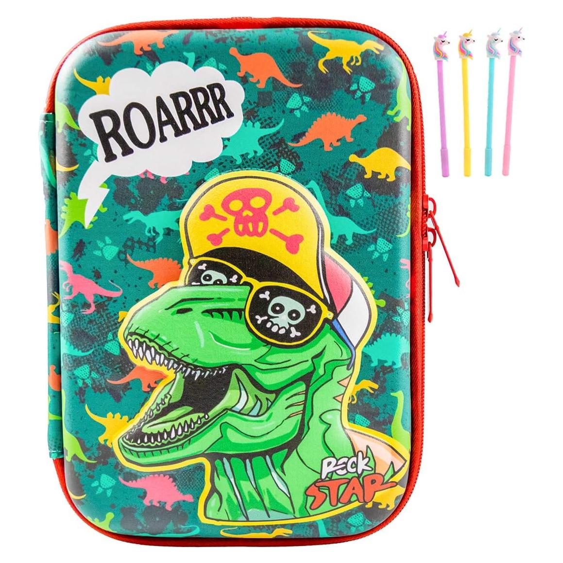 Estuche de Lápices Wepop T-rex 3D Verde Gran Capacidad
