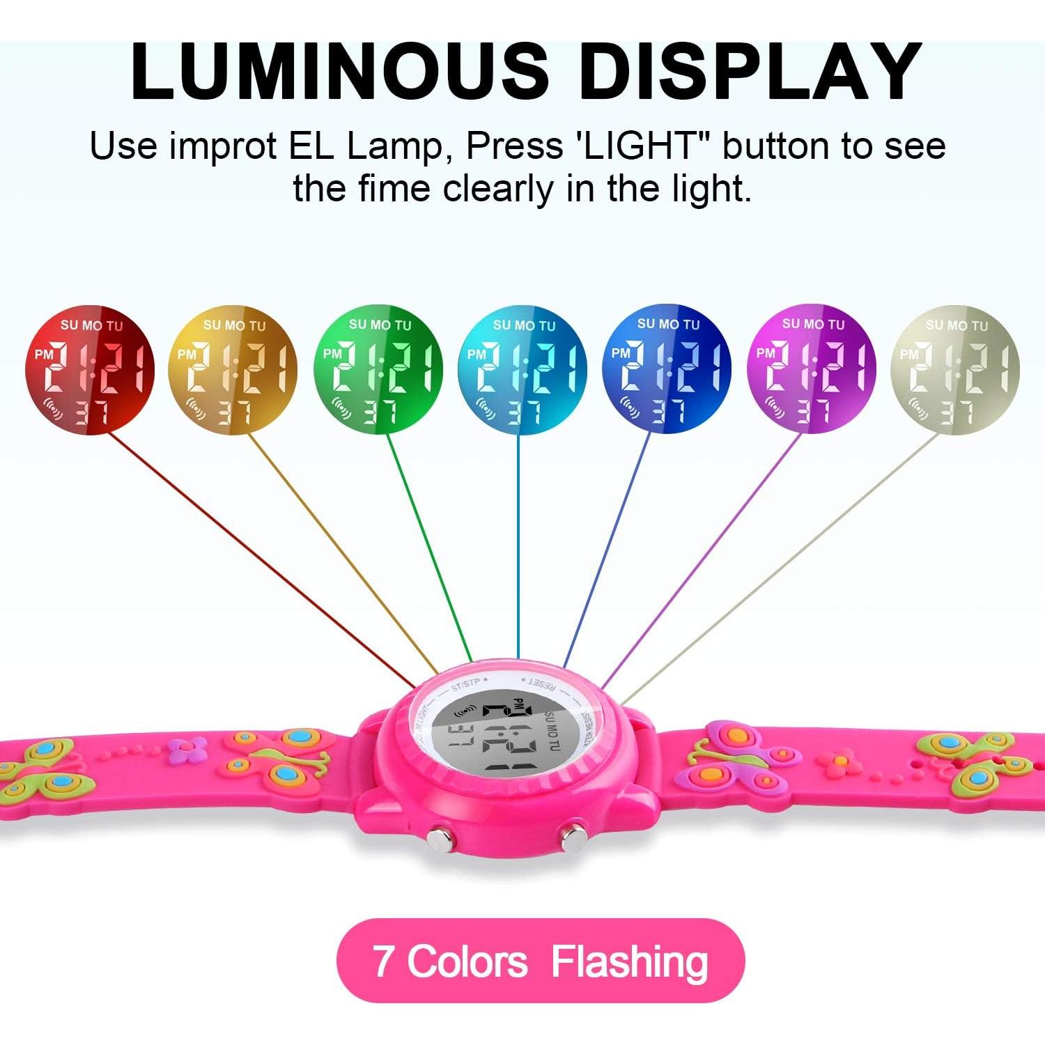 Reloj LED Impermeable para Niñas Viposoon 3D Colorido