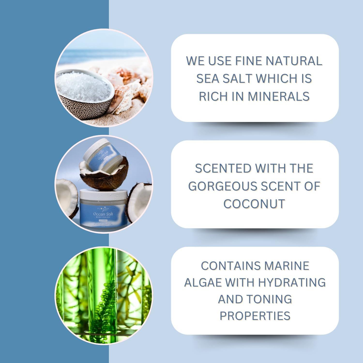 Exfoliante Corporal de Sal Marina Florida Suncare 93.4g Coco