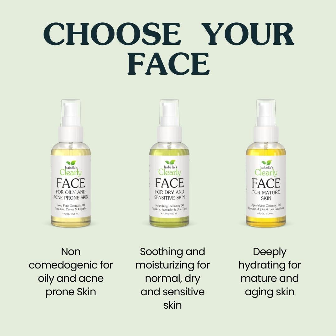 Limpiador Facial Aceite Natural Clearly FACE 130g Piel Seca