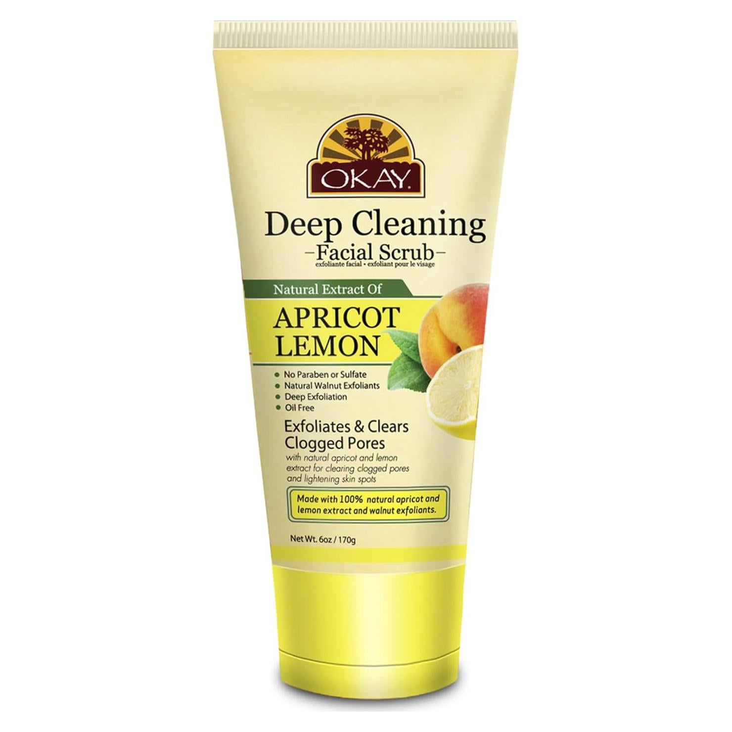 Exfoliante Facial OKAY Albaricoque y Limón 170 g - Hidratante