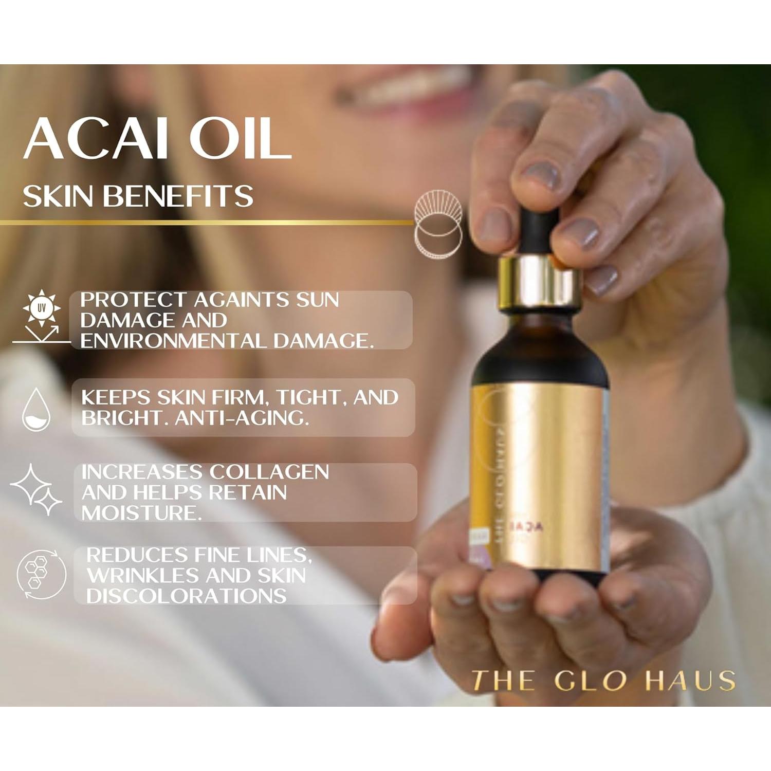 Aceite de Baya de Acai El Glo Haus 118.3 ml Puro Prensado en Frío