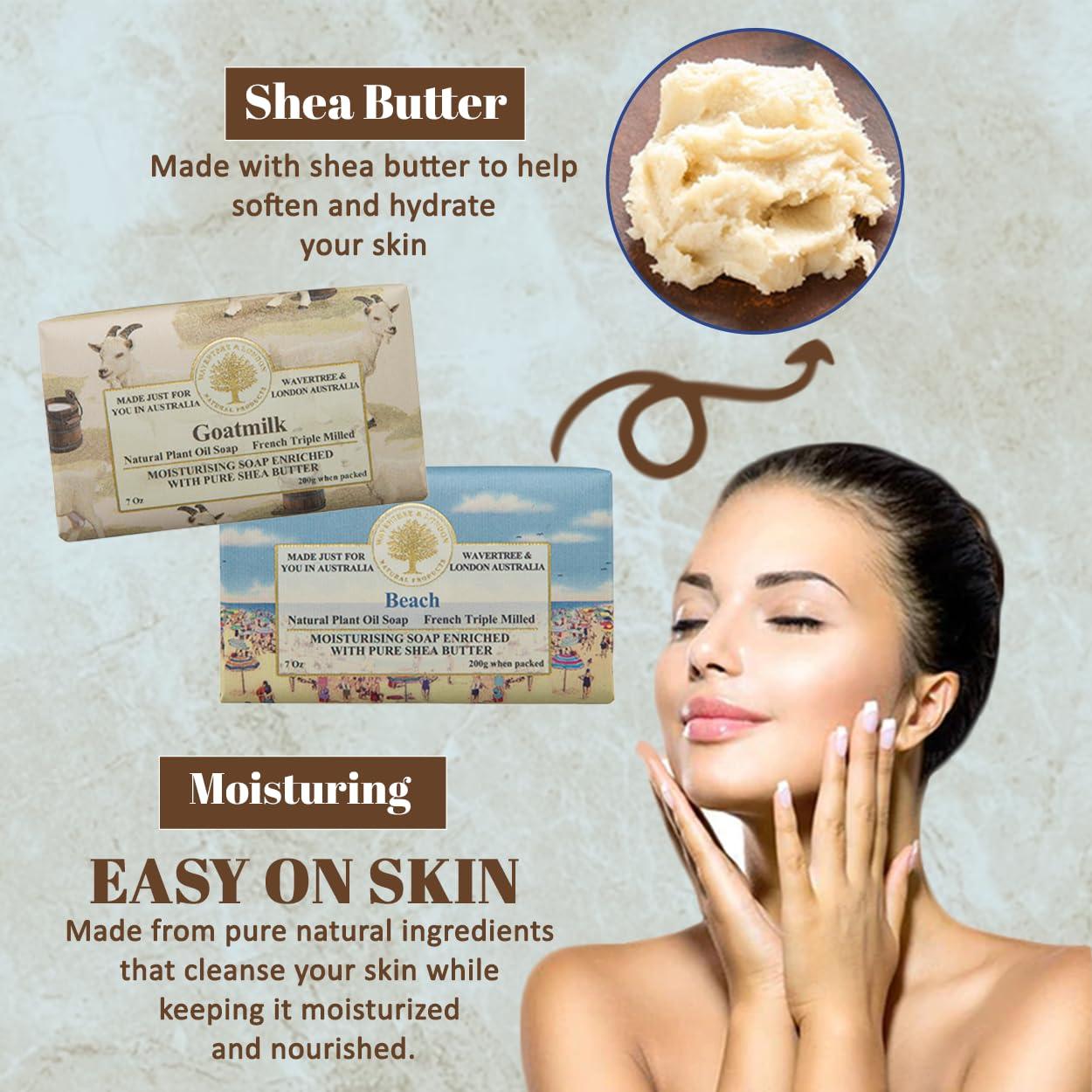 Jabones Naturales Hidratantes Wavertree & London 198g - Leche de Cabra y Playa