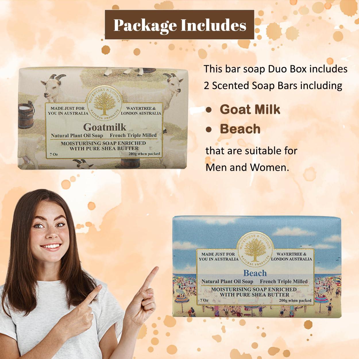 Jabones Naturales Hidratantes Wavertree & London 198g - Leche de Cabra y Playa