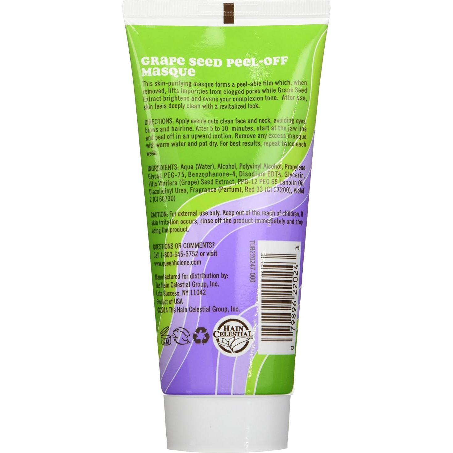 Mascarilla Facial Queen Helene Semilla de Uva 170 g Antioxidante