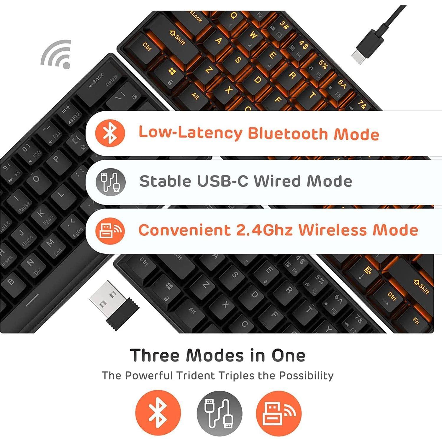 Teclado Mecánico RK ROYAL KLUDGE RK61 Inalámbrico 60%