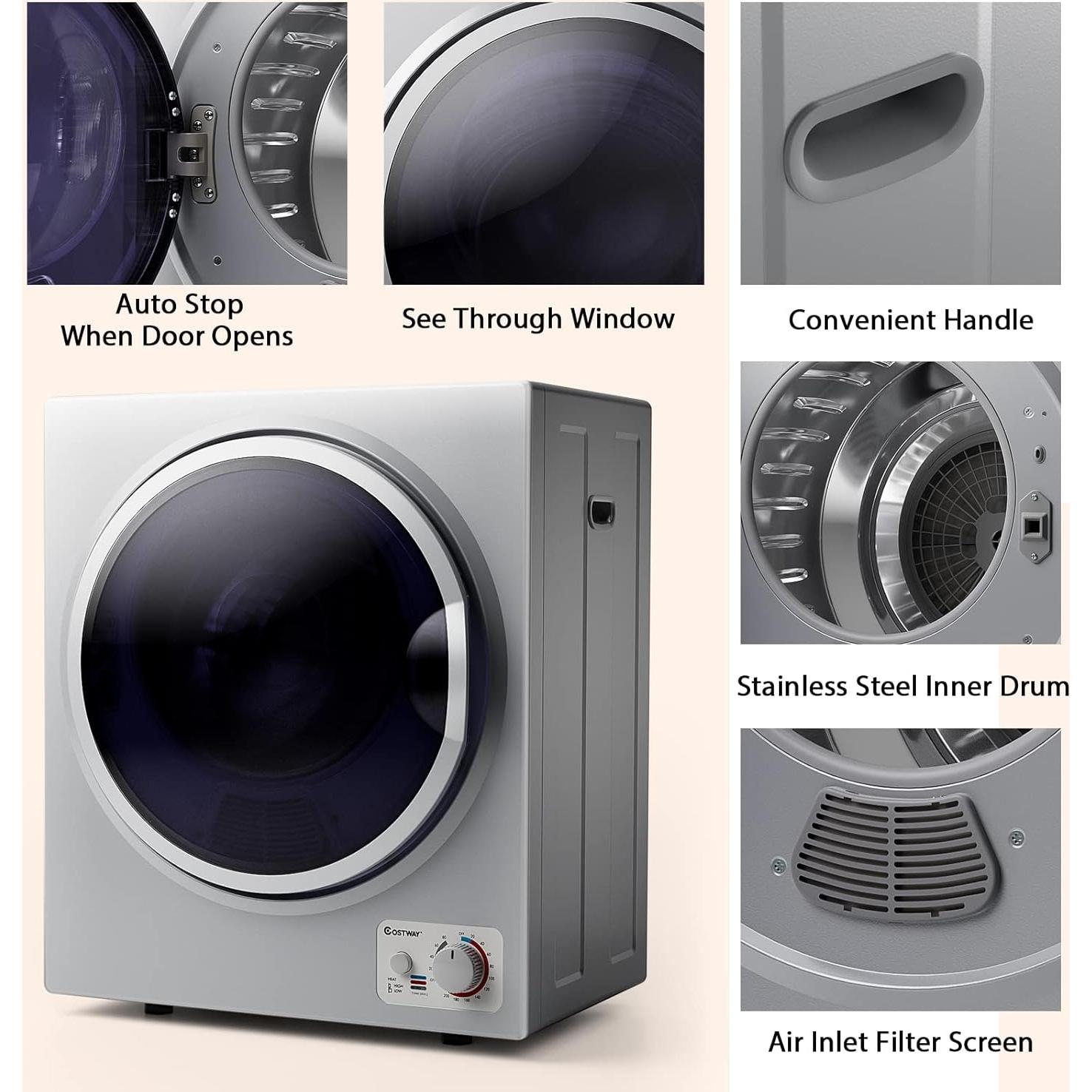 Secadora de Ropa Eléctrica Portátil COSTWAY GT-10222, 4.5 kg