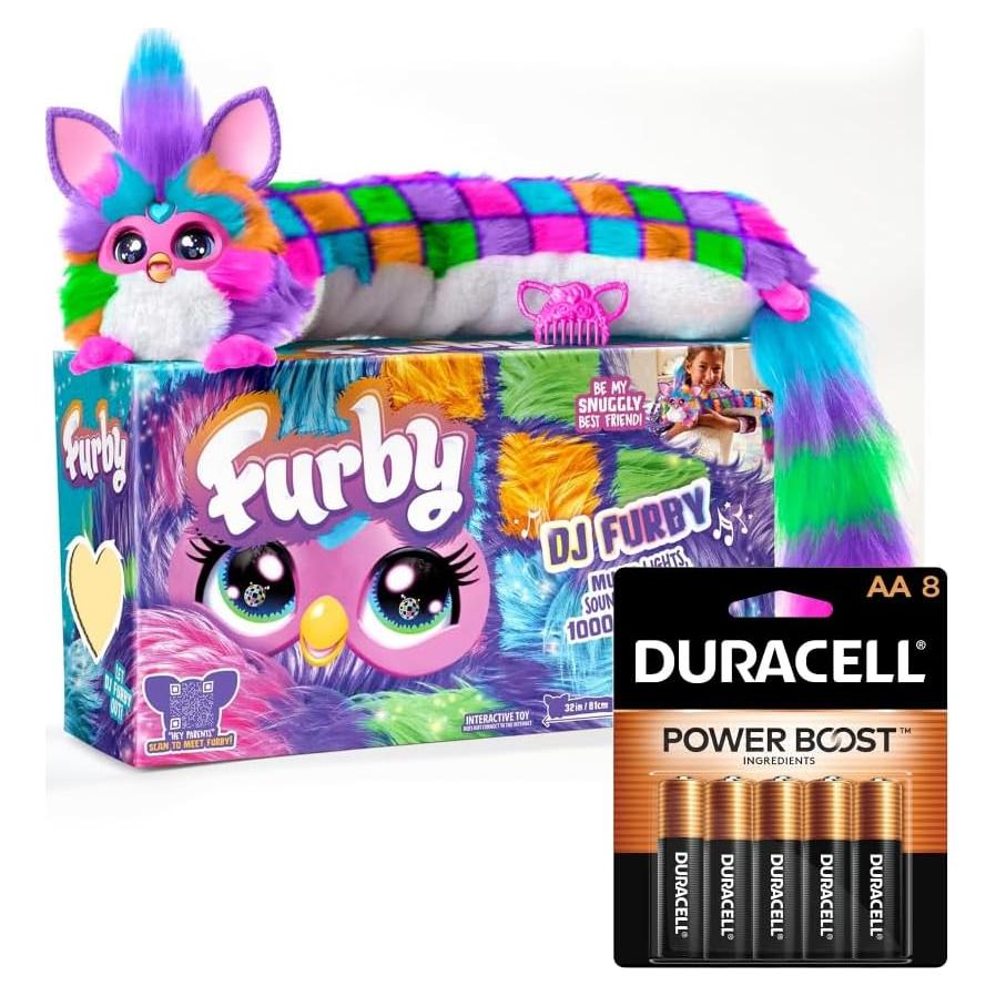 Furby DJ Interactivo Estrella Neón + Pilas Duracell AA 8