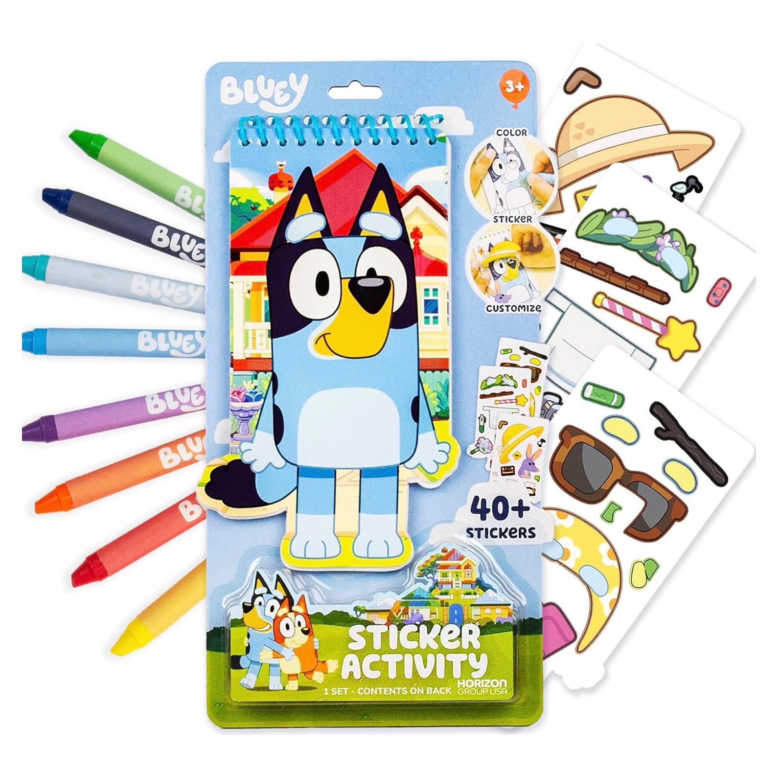 Libro de Actividades con Stickers Bluey - 40 Stickers y Crayones