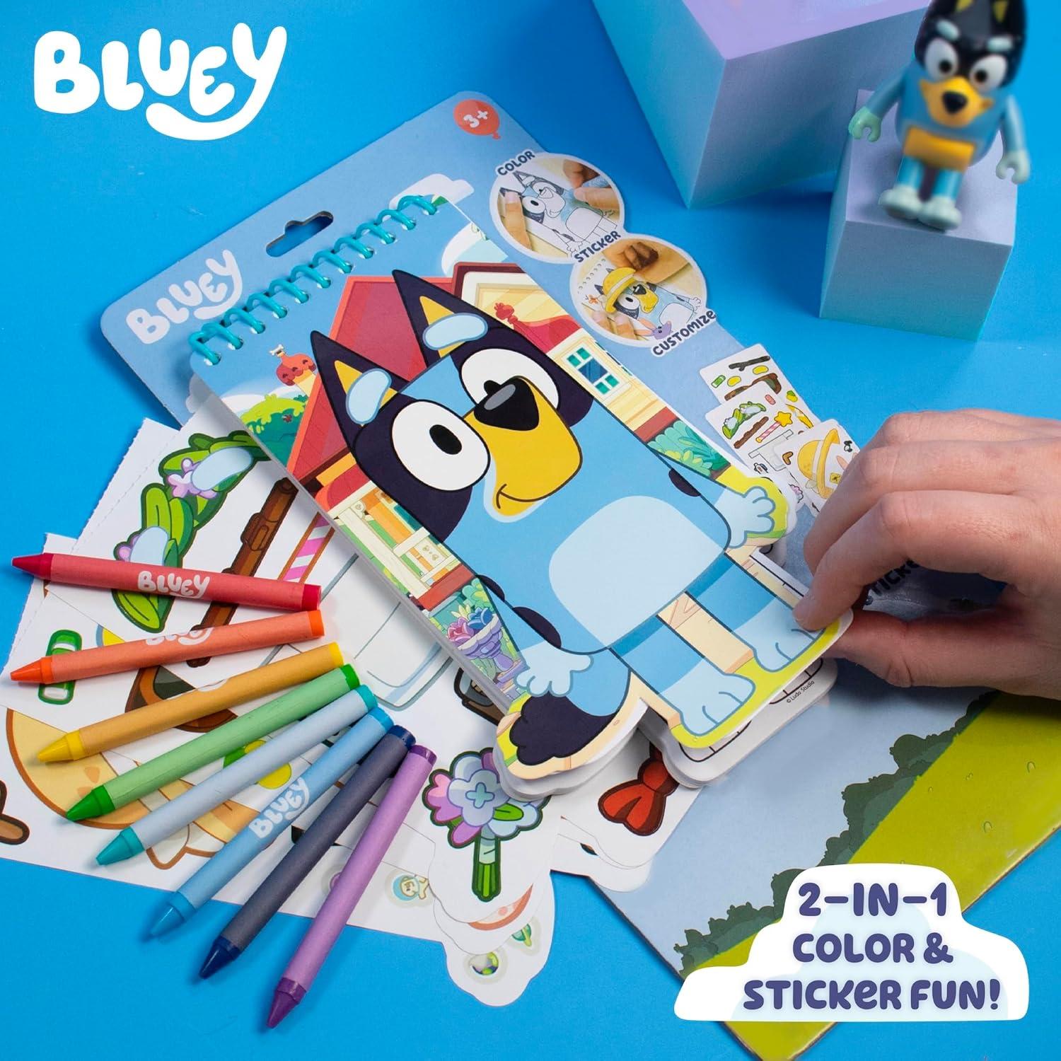 Libro de Actividades con Stickers Bluey - 40 Stickers y Crayones