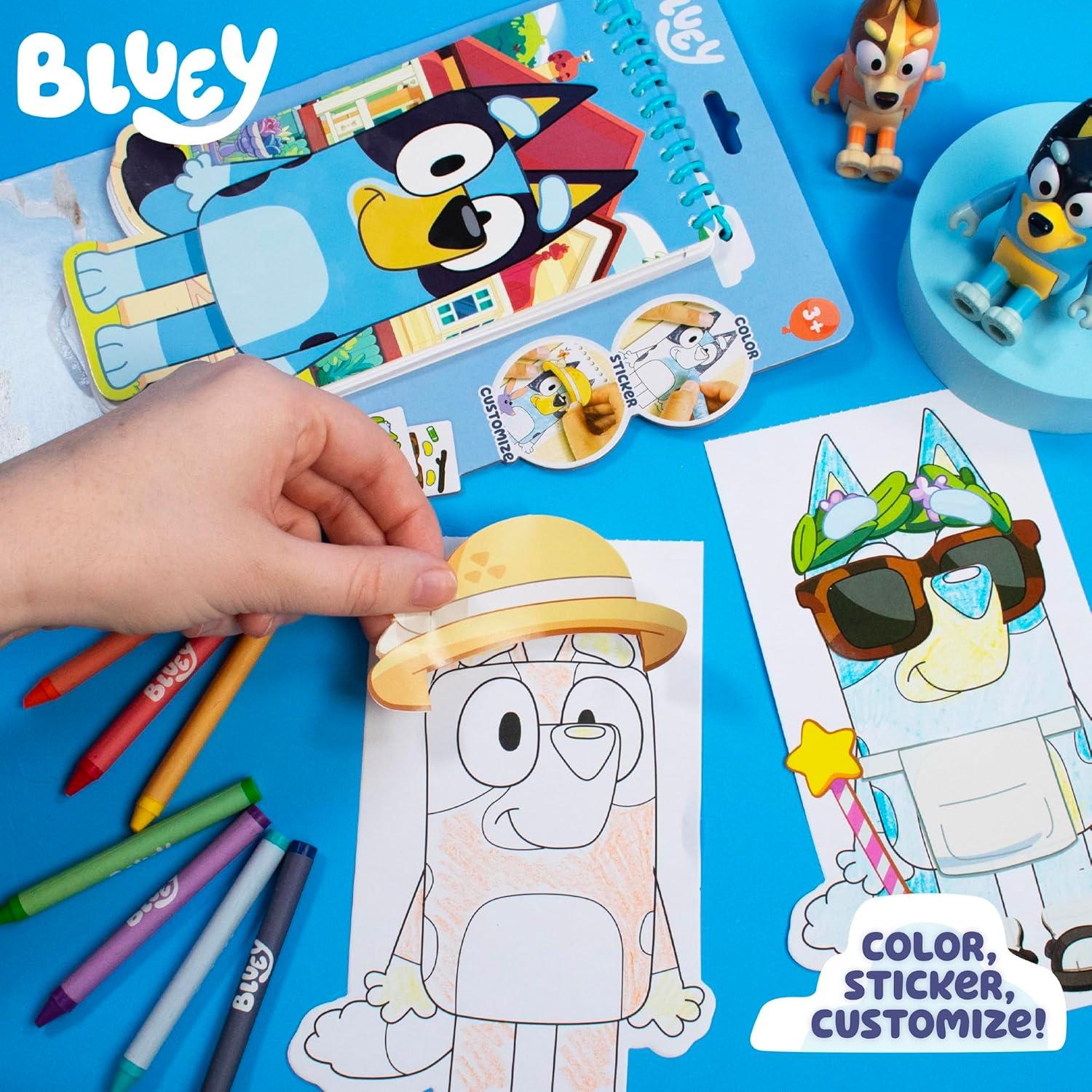 Libro de Actividades con Stickers Bluey - 40 Stickers y Crayones