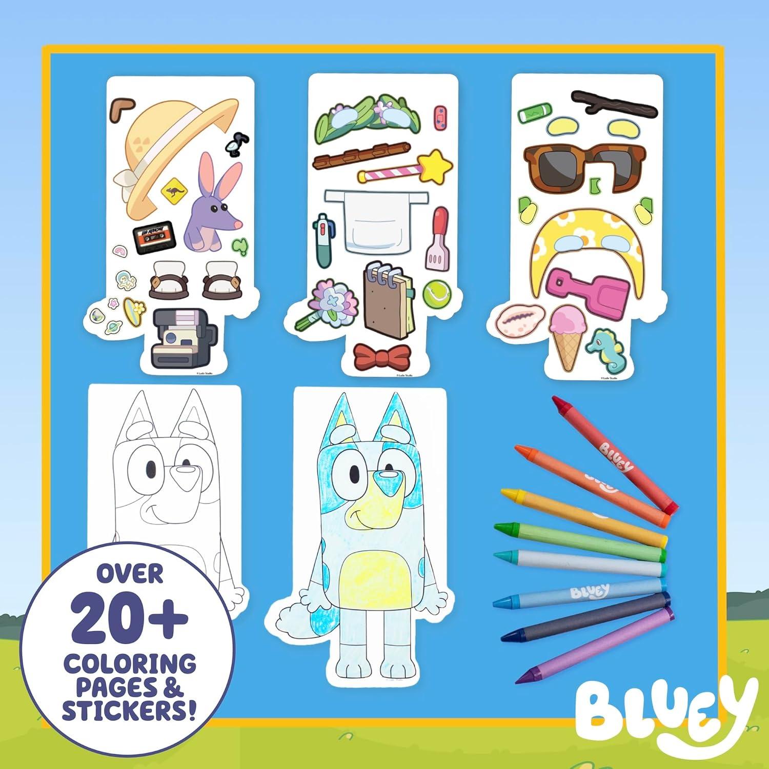 Libro de Actividades con Stickers Bluey - 40 Stickers y Crayones