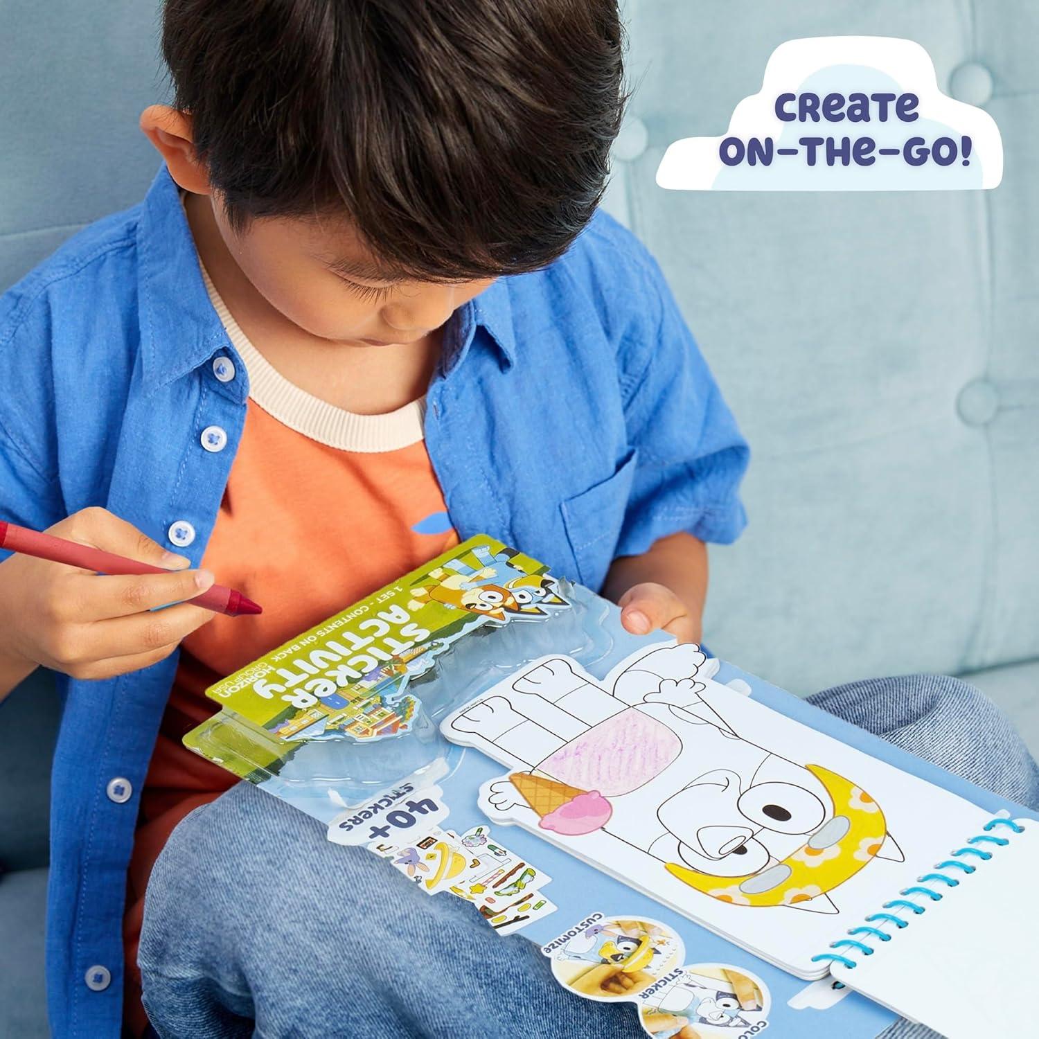 Libro de Actividades con Stickers Bluey - 40 Stickers y Crayones
