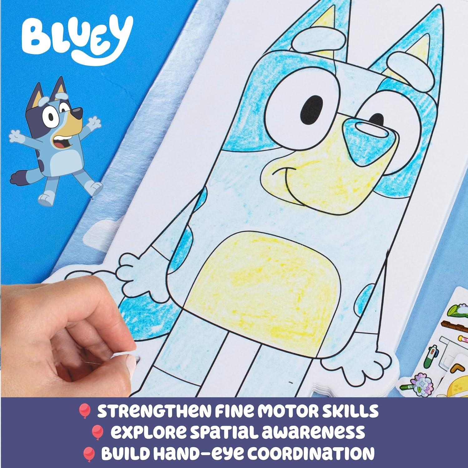 Libro de Actividades con Stickers Bluey - 40 Stickers y Crayones