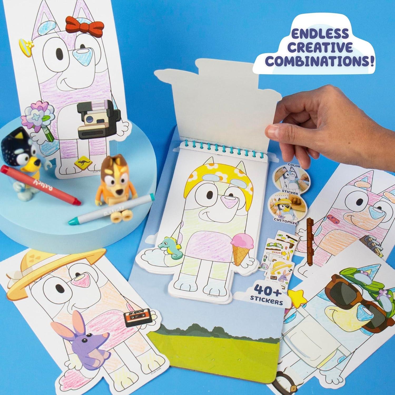 Libro de Actividades con Stickers Bluey - 40 Stickers y Crayones
