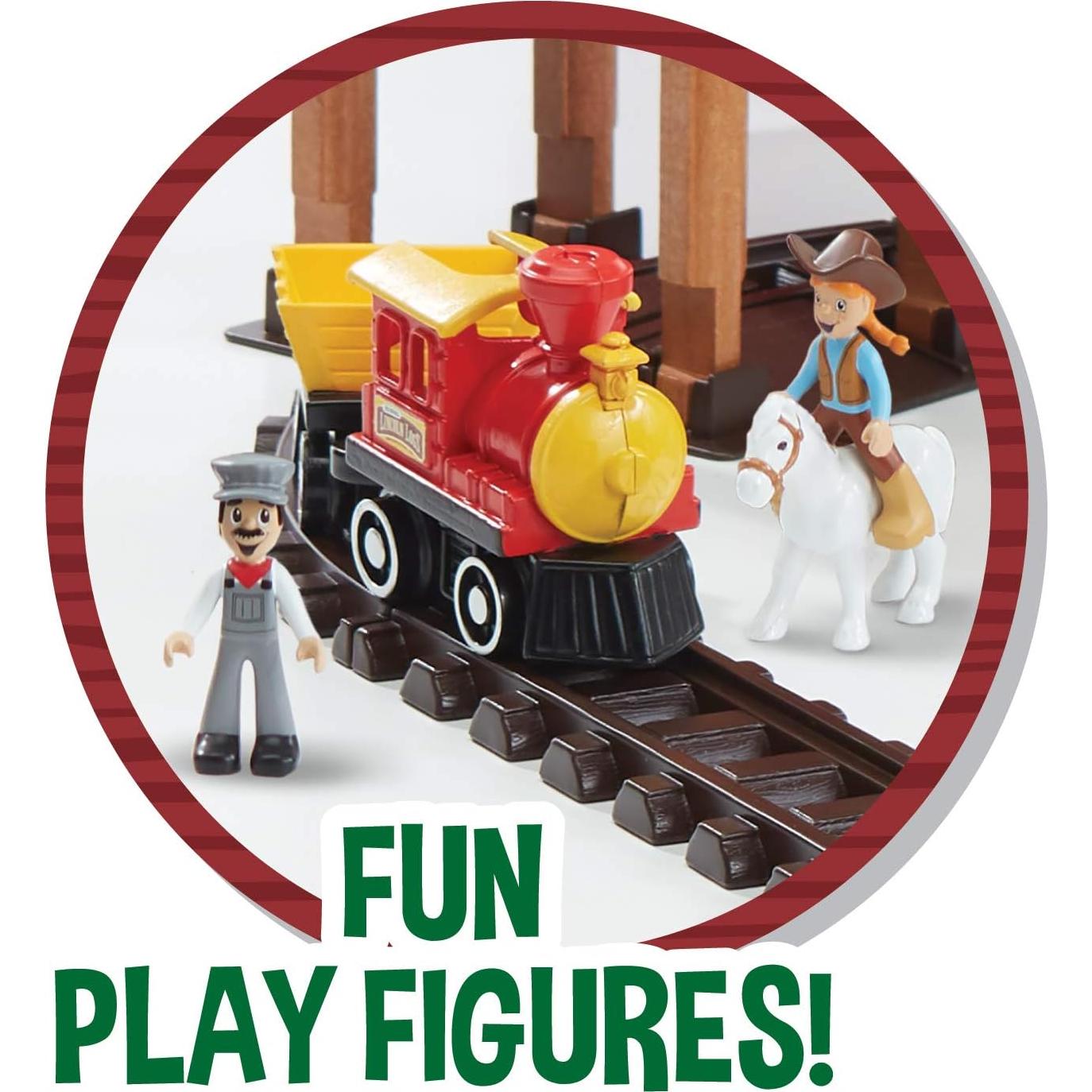 Tren Sawmill Express Lincoln Logs - 101 Piezas - Juguete Educativo