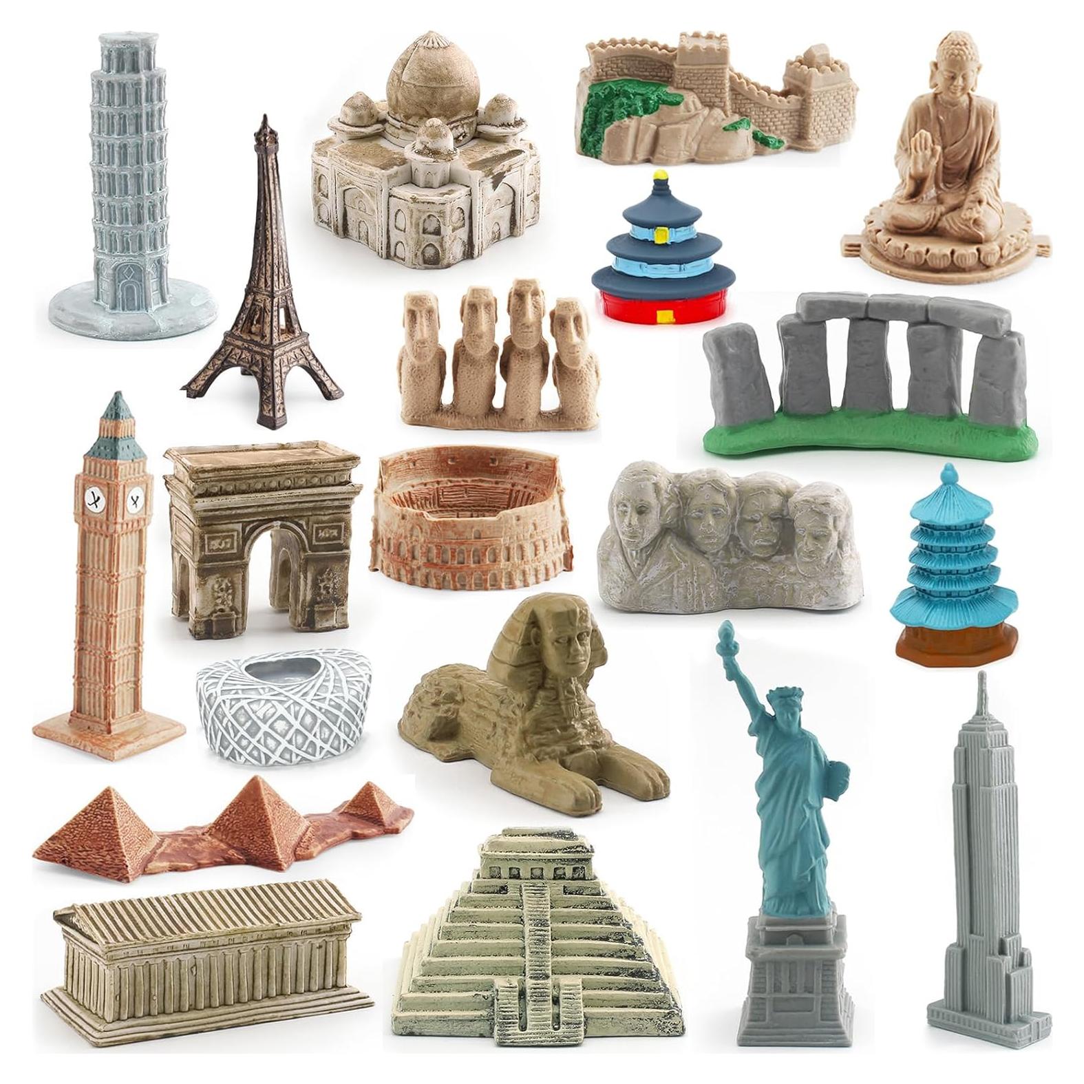 20 Piezas Mini Mundo Construcción ONEST Figuras Arquitectónicas