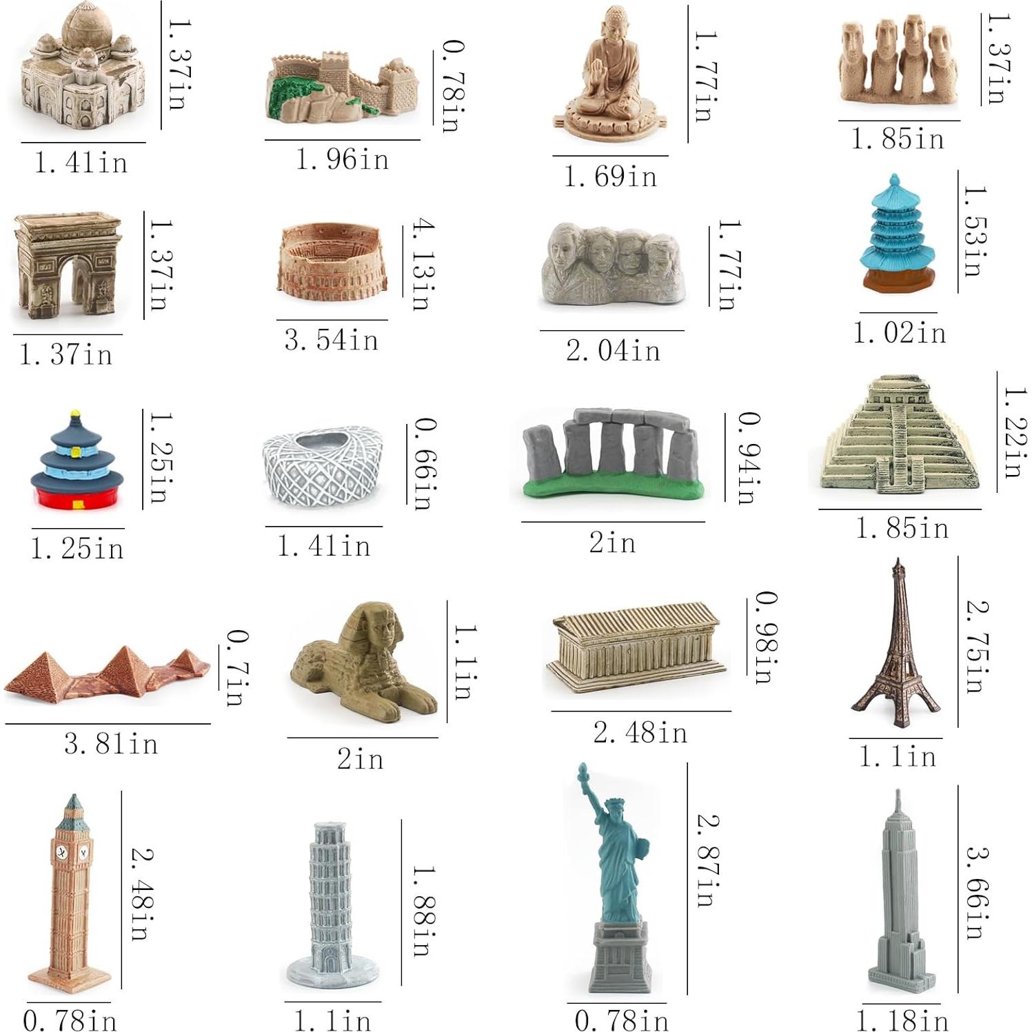 20 Piezas Mini Mundo Construcción ONEST Figuras Arquitectónicas