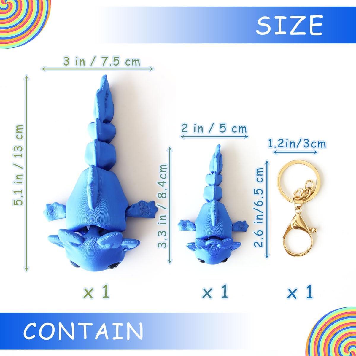 Llavero Axolotl 3D HiesDeosn Azul Flexible 13 cm