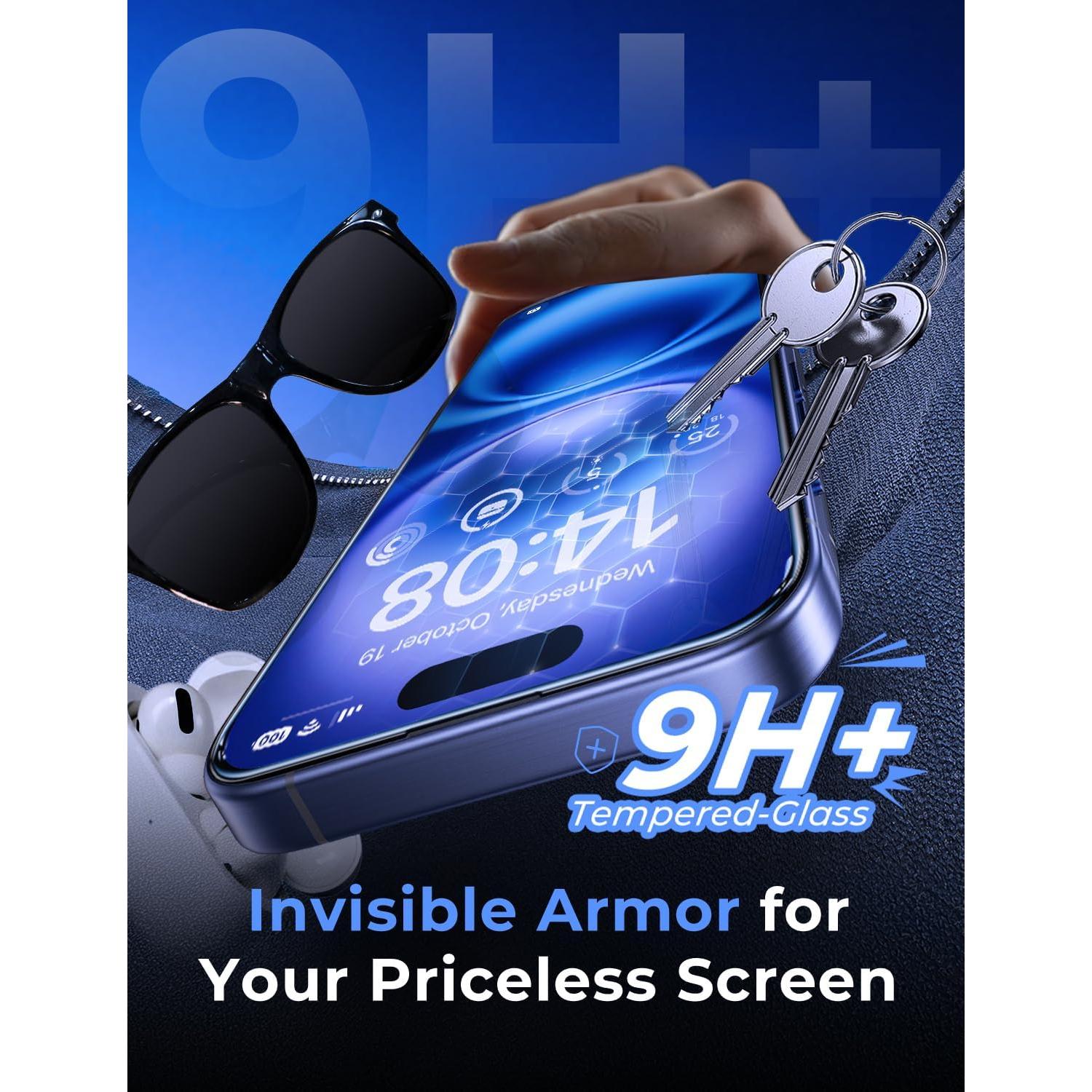 Protector de Pantalla Vidrio Templado MAGIC JOHN para iPhone 16 6.1" - Paquete de 2