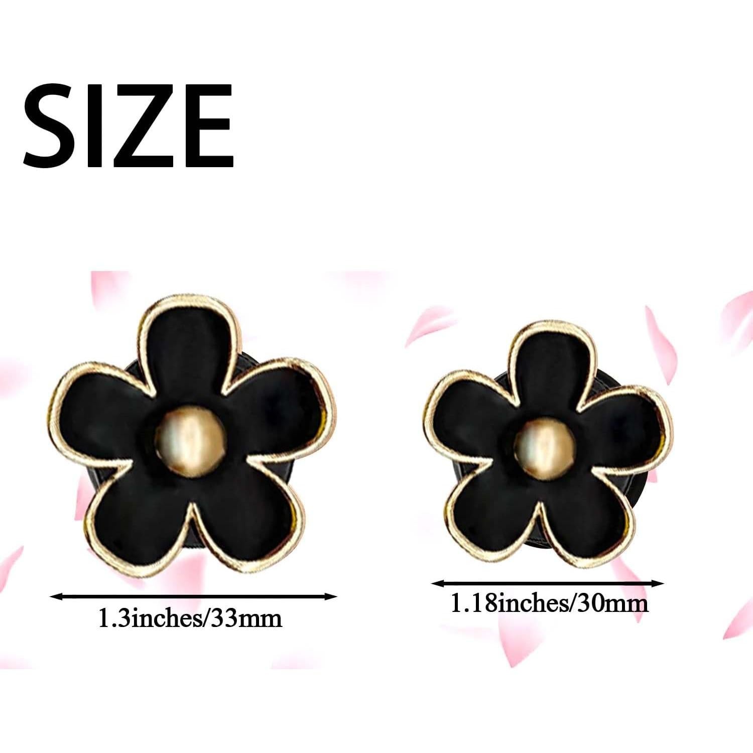 6 Clips de Ventilación Flor Margarita SonFa para Auto Negro