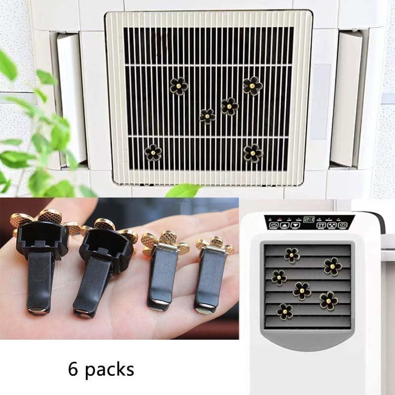 6 Clips de Ventilación Flor Margarita SonFa para Auto Negro