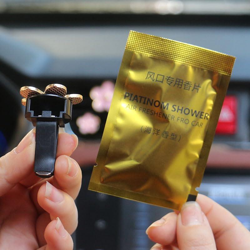 6 Clips de Ventilación Flor Margarita SonFa para Auto Negro