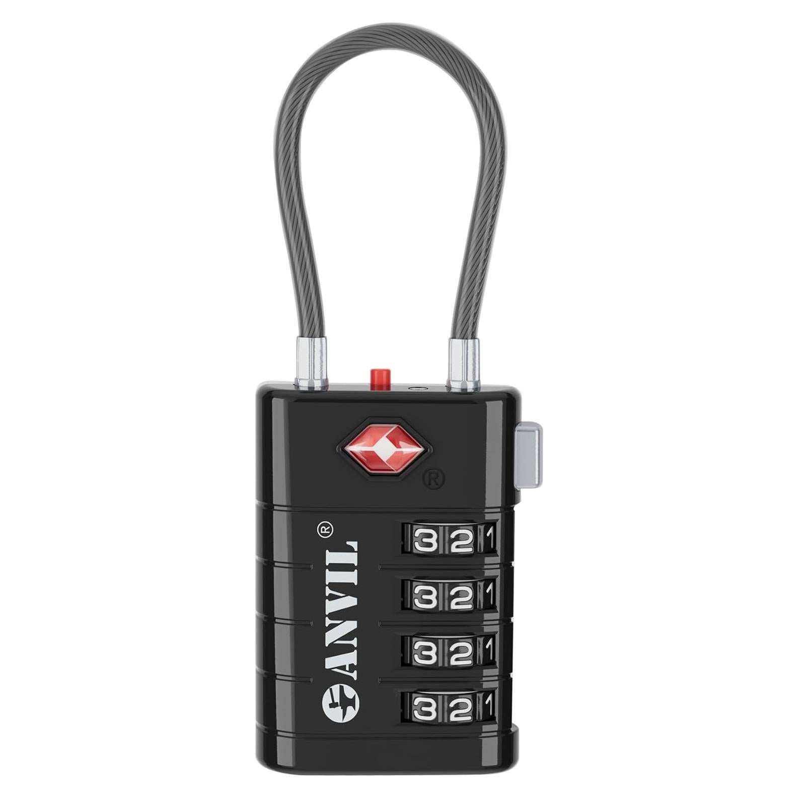 Candado de Maleta ANVIL TSA008 4 Dígitos Negro