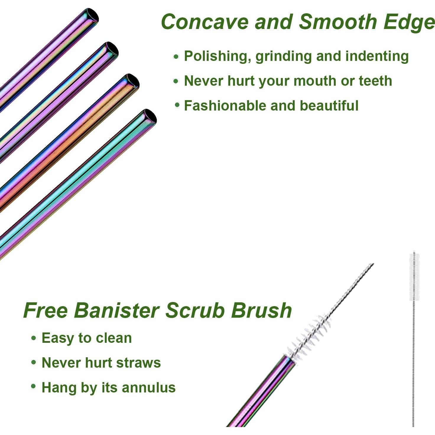 Pajitas de Metal Reutilizables VEHHE 6 Piezas Acero Inoxidable