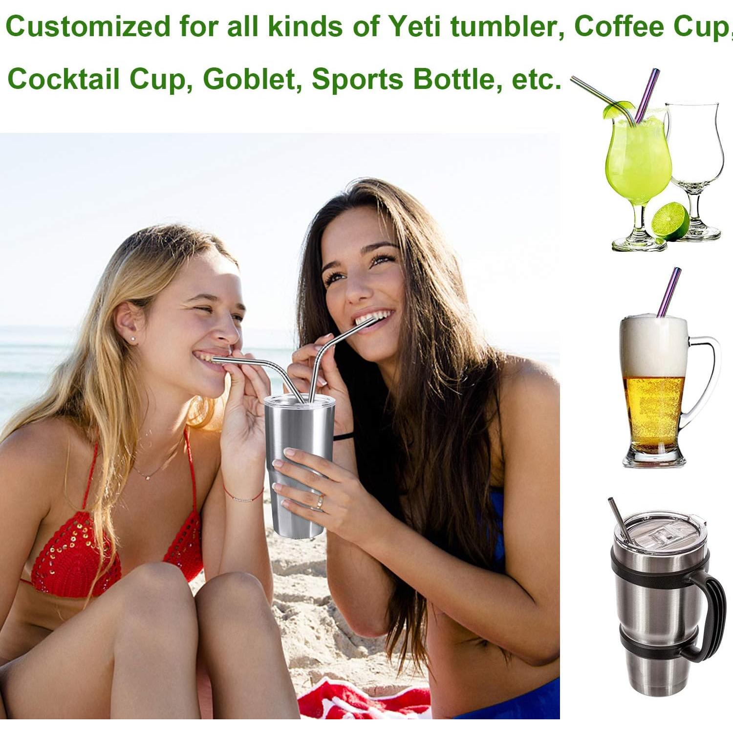 Pajitas de Metal Reutilizables VEHHE 6 Piezas Acero Inoxidable