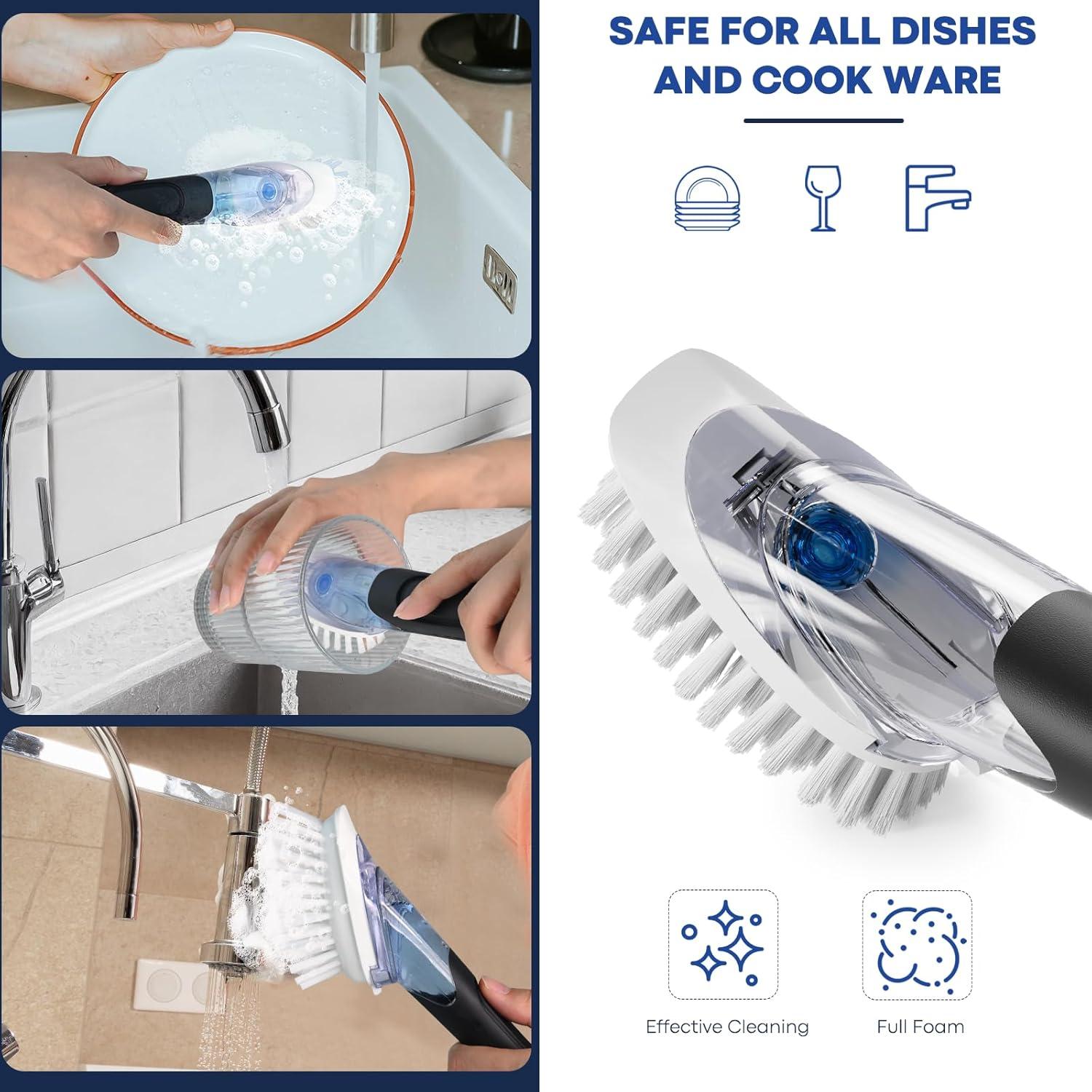 RIMAY Cepillo de Platos con Dispensador de Jabón - 2 Unidades