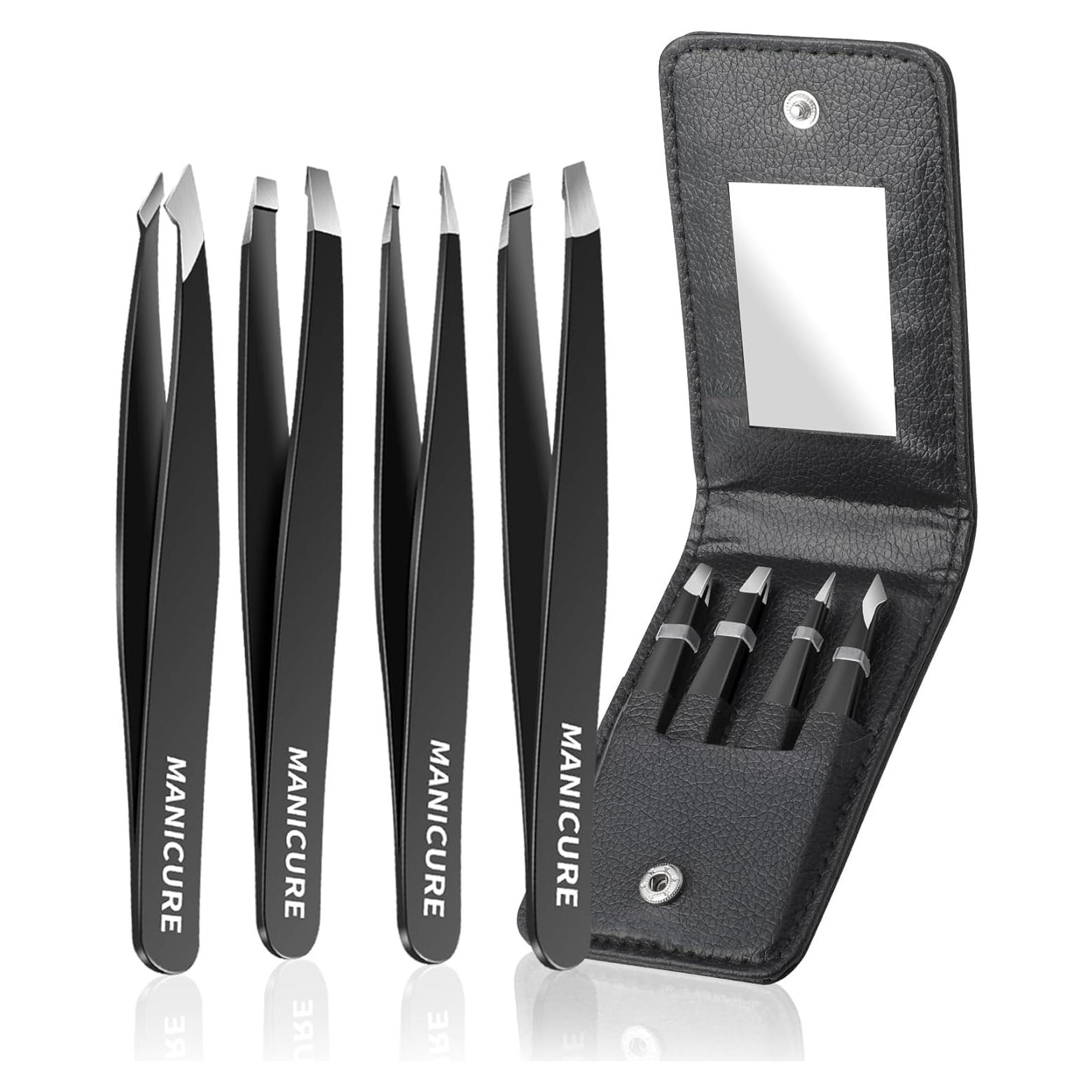 Conjunto de Pinzas de Precisión Plys para Cejas 4 Pcs