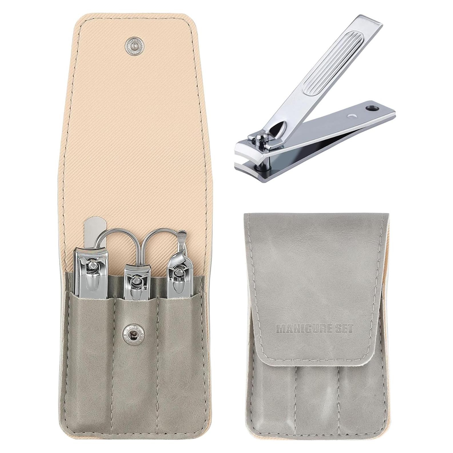 Juego de Cortauñas Atimier 6 Pcs Estuche Gris para Regalo