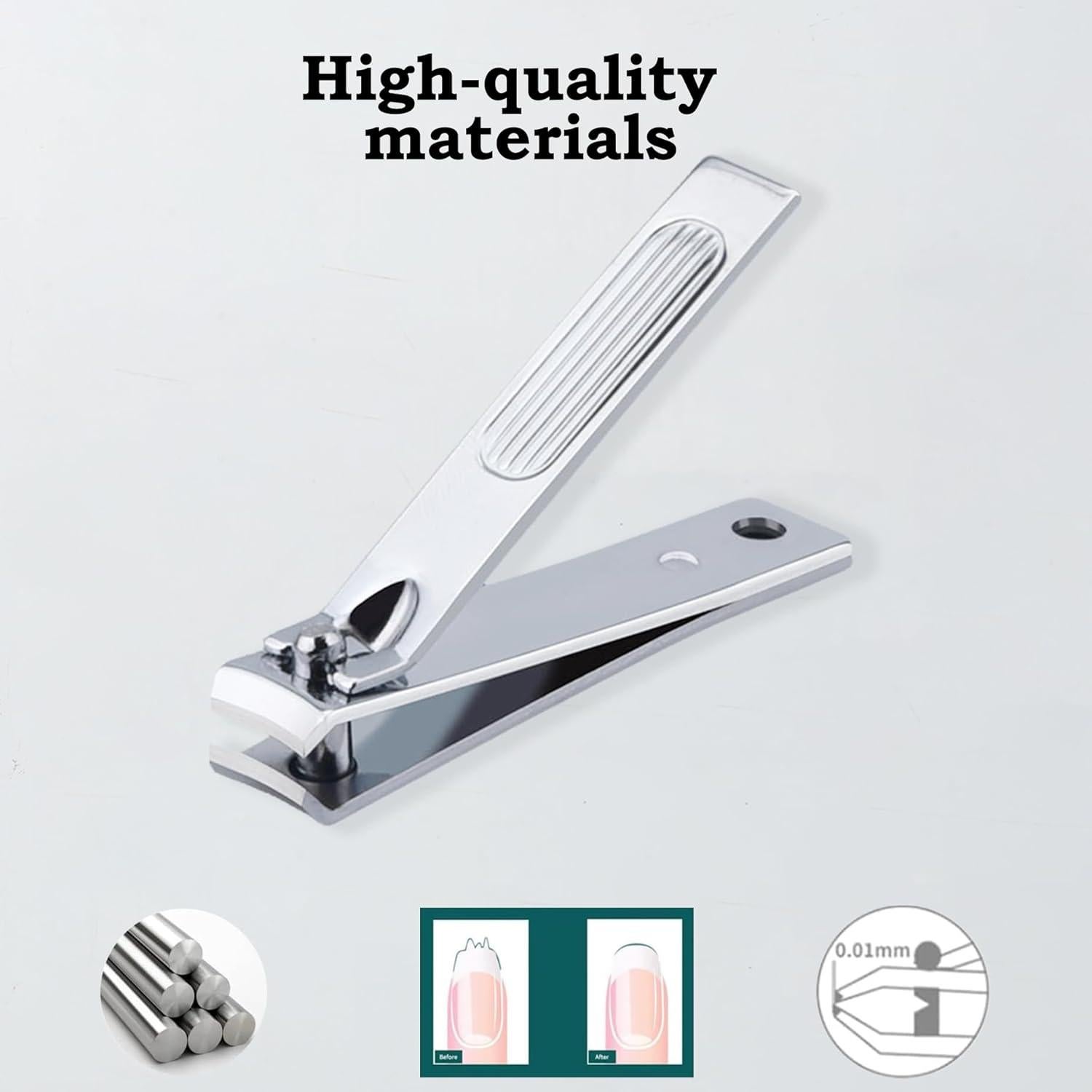 Juego de Cortauñas Atimier 6 Pcs Estuche Gris para Regalo