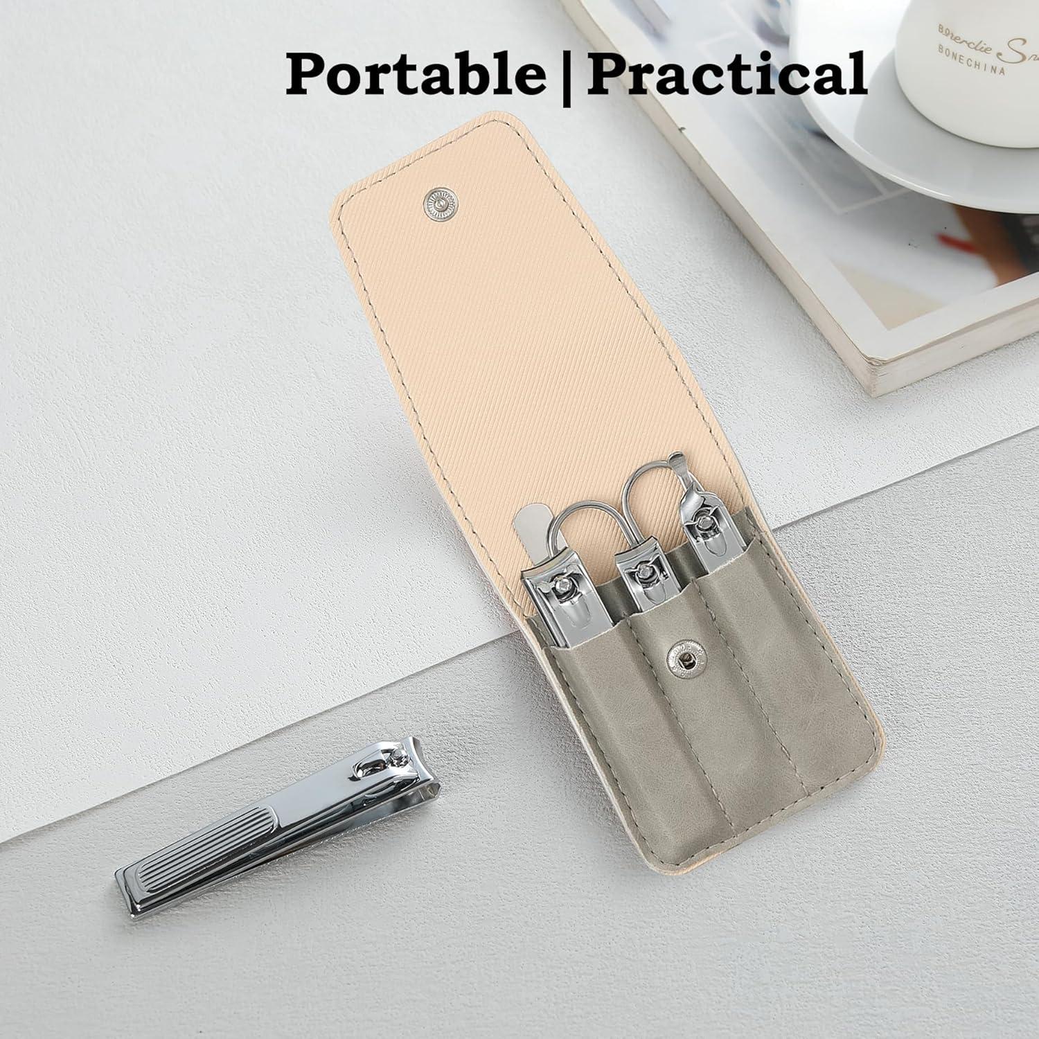 Juego de Cortauñas Atimier 6 Pcs Estuche Gris para Regalo