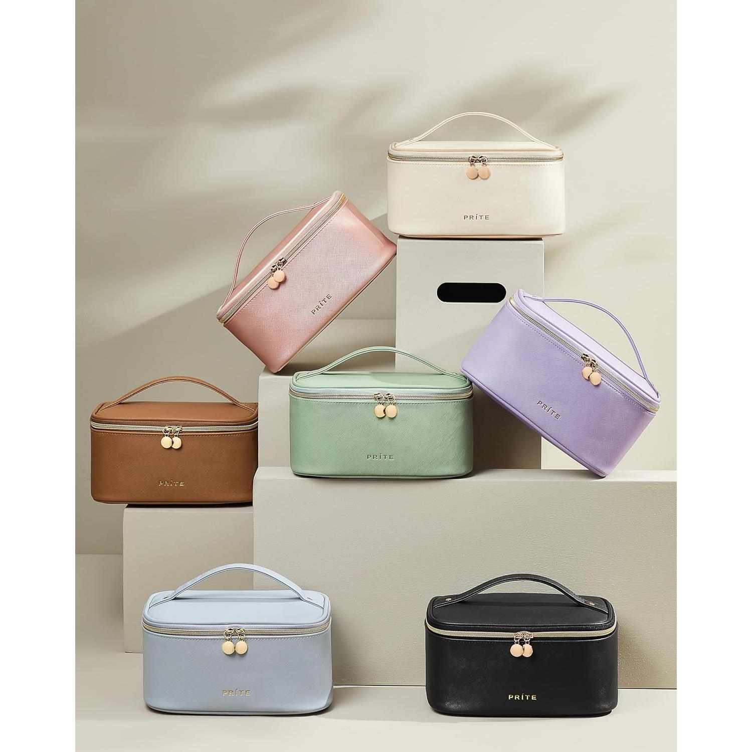 Bolsa de Maquillaje Prite Beige, Organizador Impermeable 24x16cm