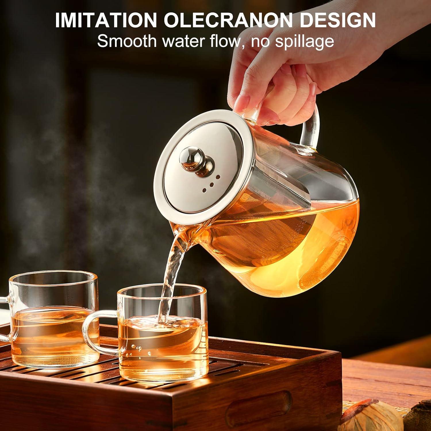 Tetera de vidrio PARACITY 550ML con infusor de acero inoxidable