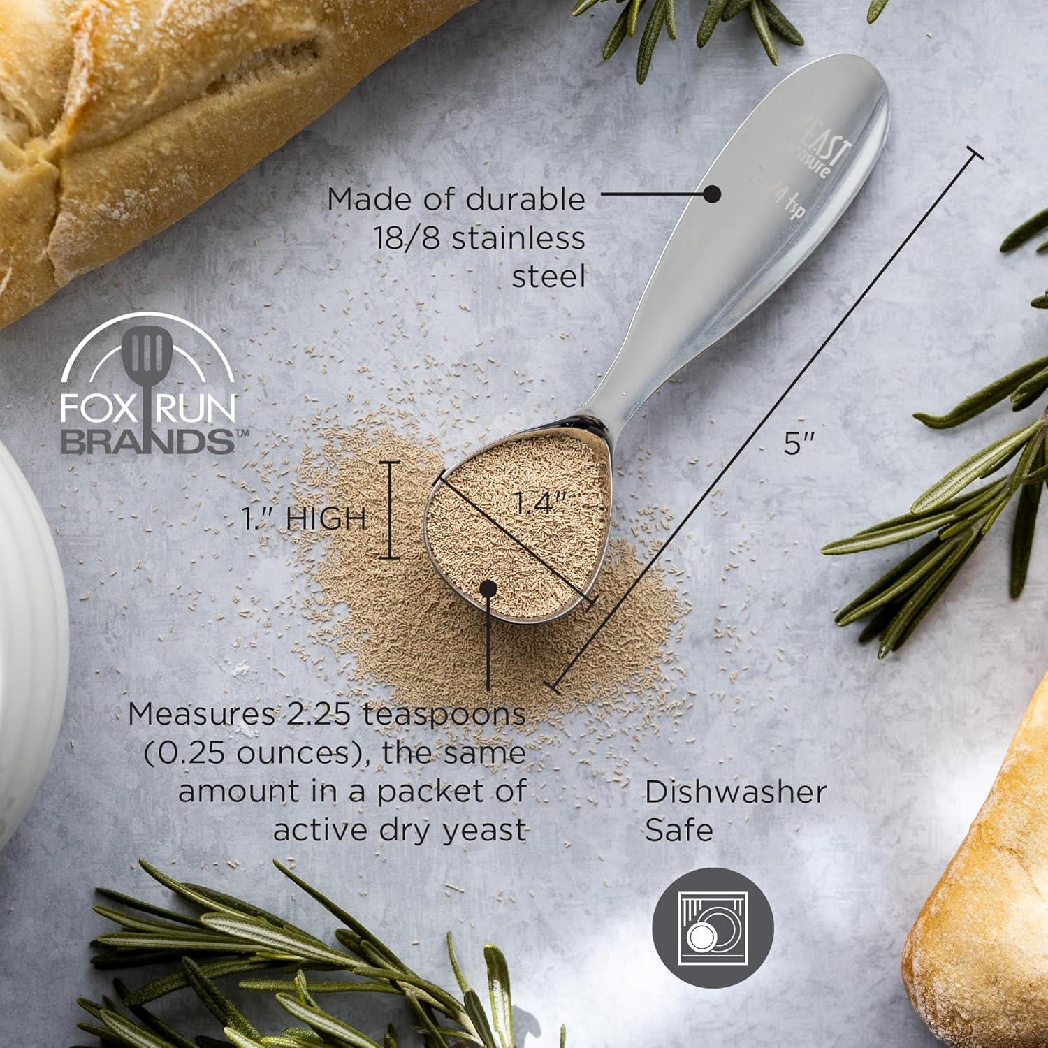 Cuchara Medidora de Levadura Fox Run Acero Inoxidable 2.25 Cucharaditas