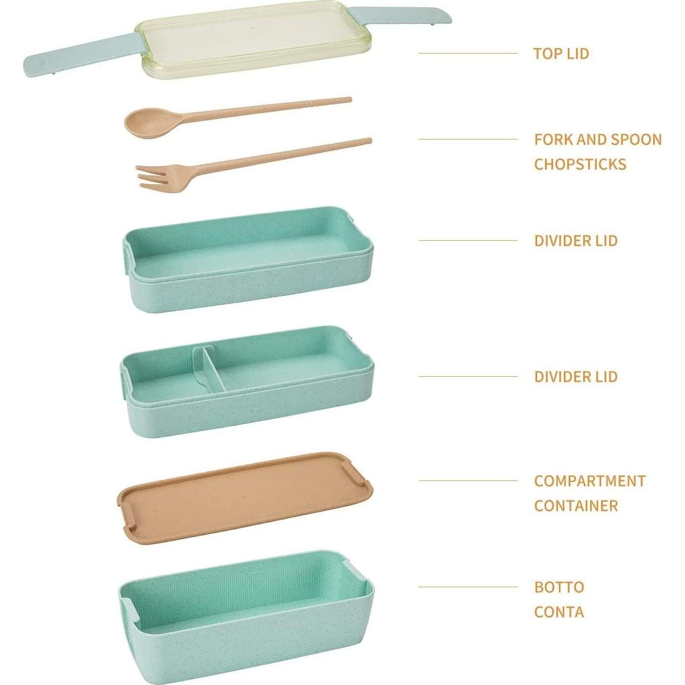 Caja de Almuerzo Bento Rarapop Beige 1100ml 3 Compartimentos