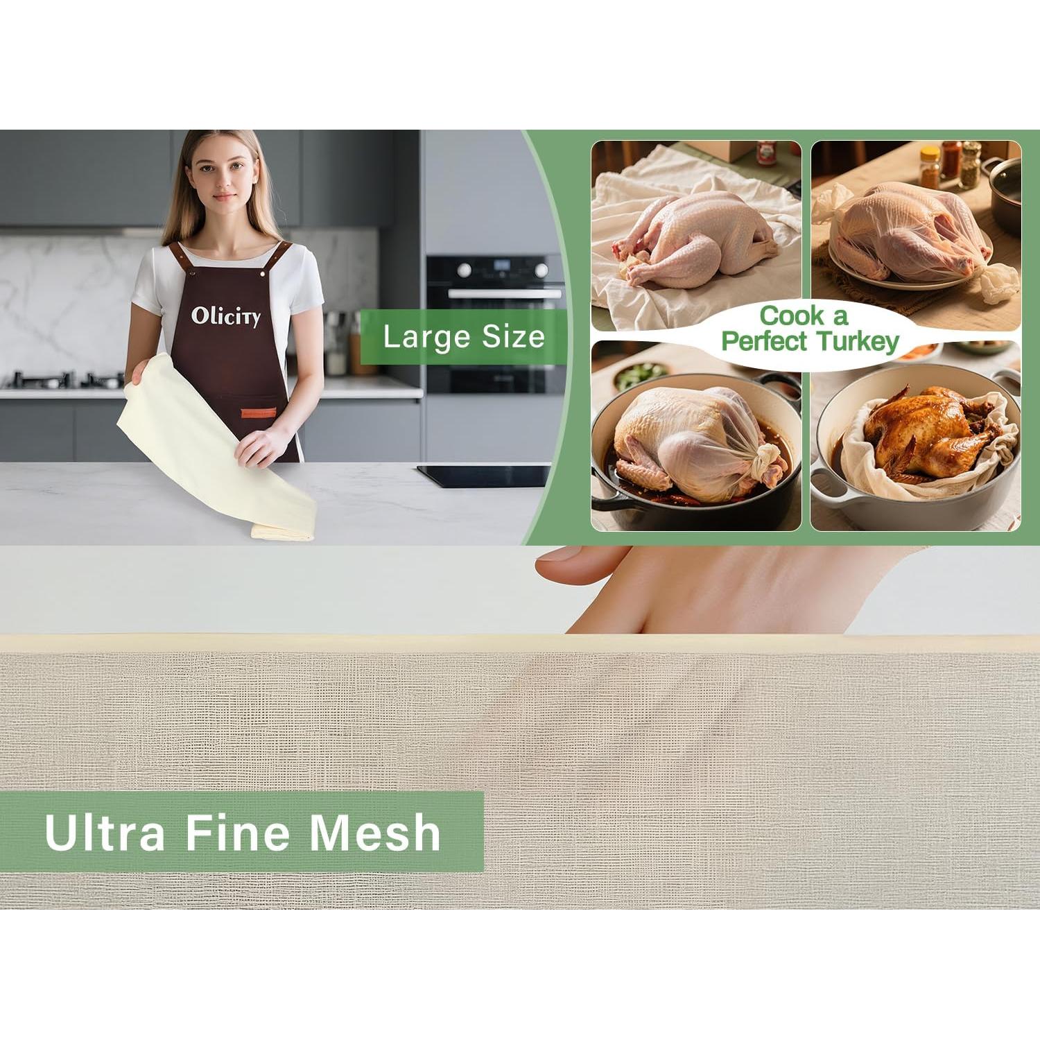 Paño de Queso Olicity 9.14m Algodón Orgánico Grado 90