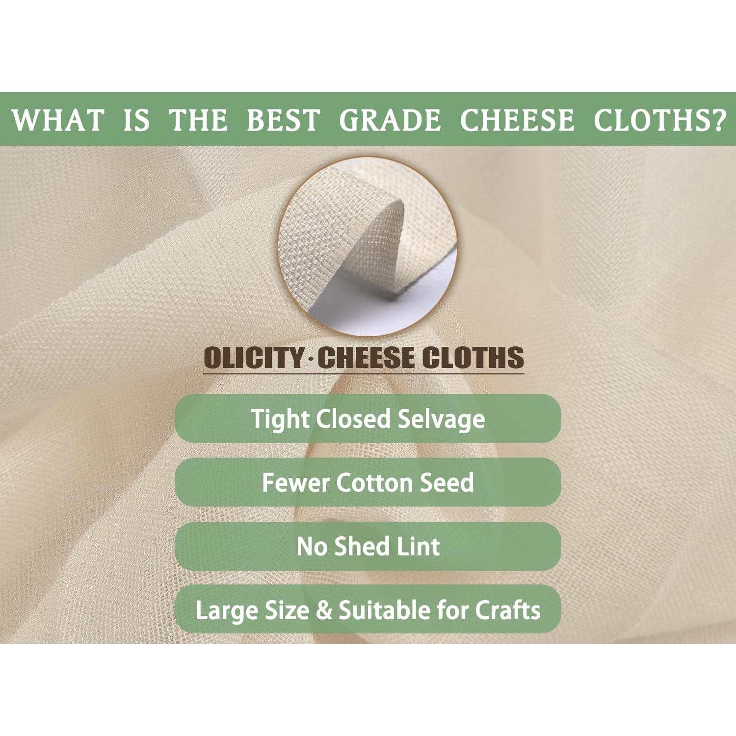 Paño de Queso Olicity 9.14m Algodón Orgánico Grado 90