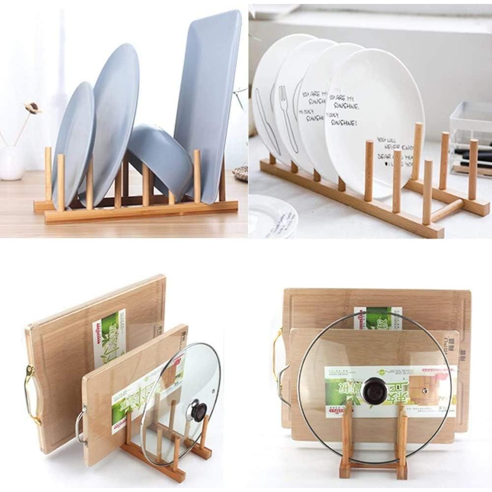 Estante de Platos de Bambú INNERNEED 30x12x10 cm Organizador