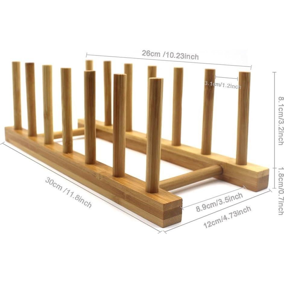 Estante de Platos de Bambú INNERNEED 30x12x10 cm Organizador