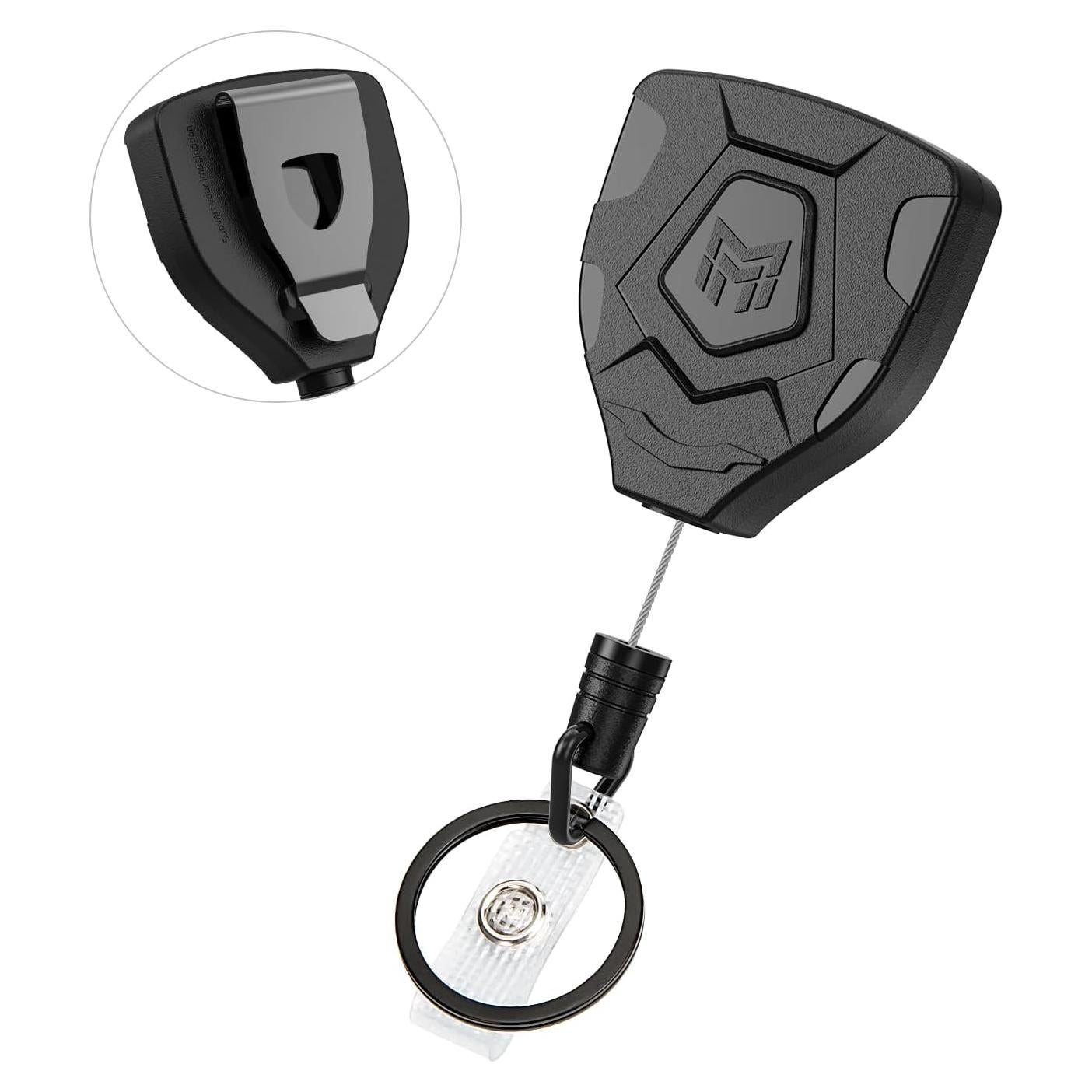 Llavero Retráctil MNGARISTA con Clip y Cable de Acero 80 cm