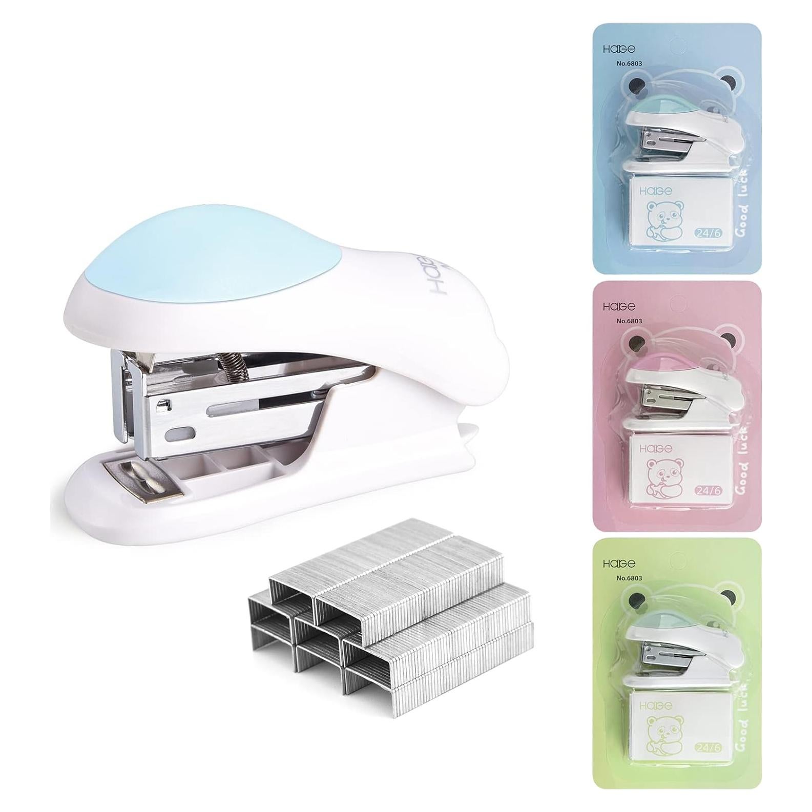 Grapadora Mini Neburora Azul con 400 Grapas Estándar 26/6