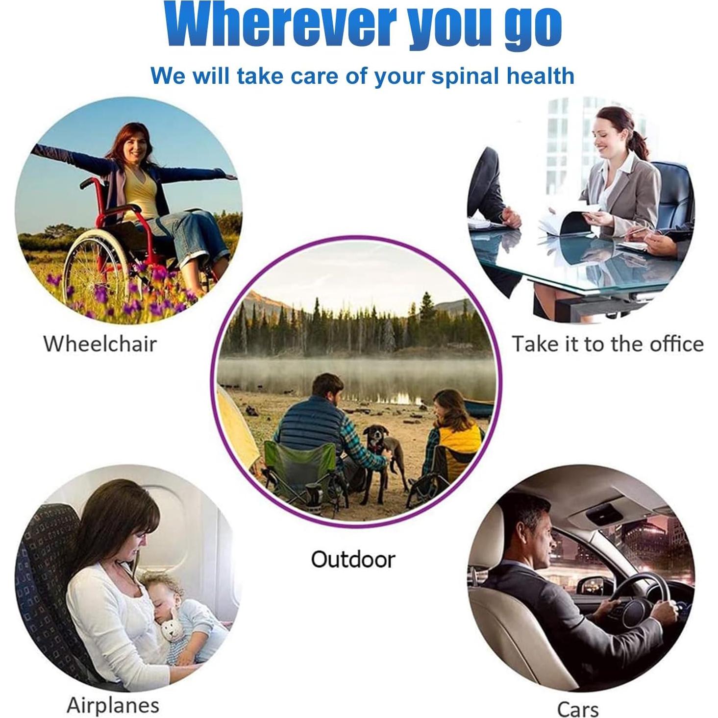 Cojín de Gel Helishy para Silla de Oficina 42x36cm Alivio Dolor