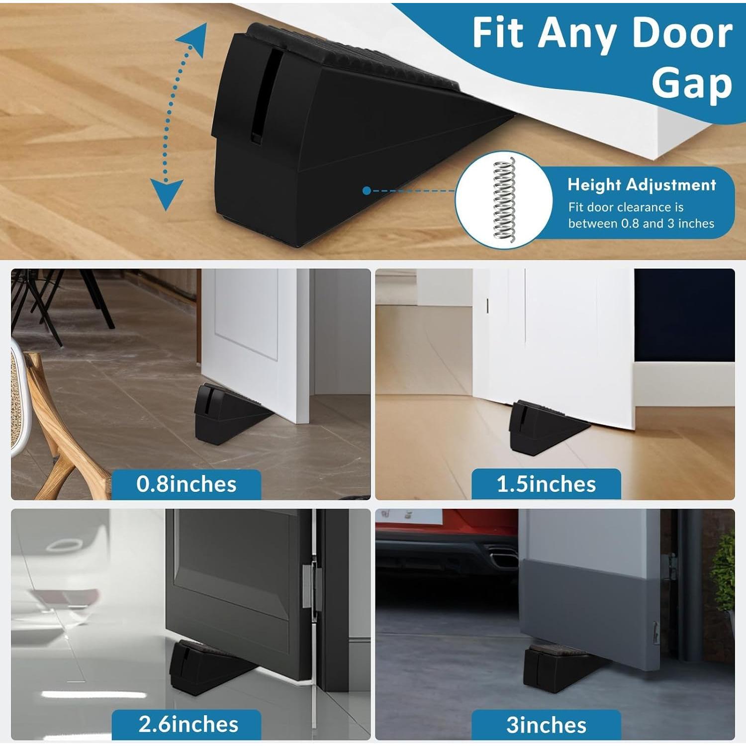 Tope de puerta ajustable Optish negro 75 mm alta resistencia