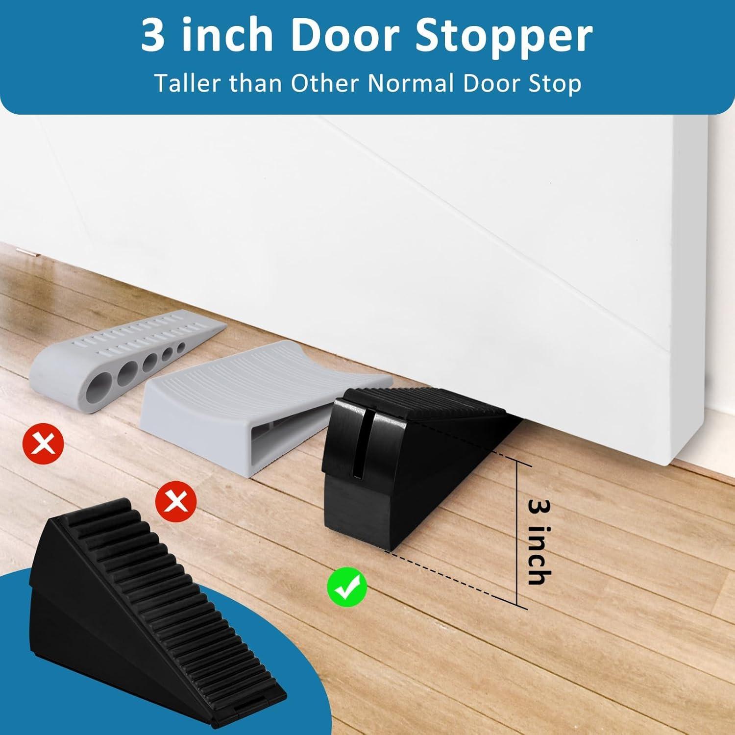 Tope de puerta ajustable Optish negro 75 mm alta resistencia